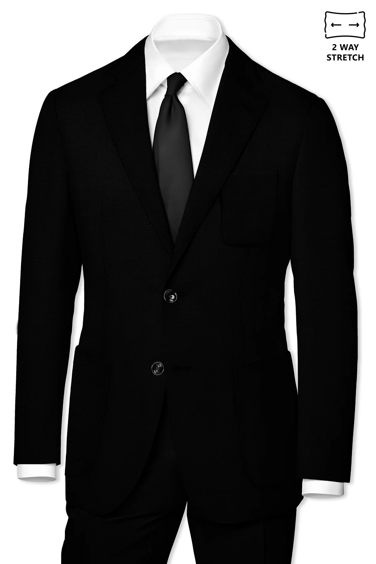 Black Stretchable Wool Rich Sports Blazer