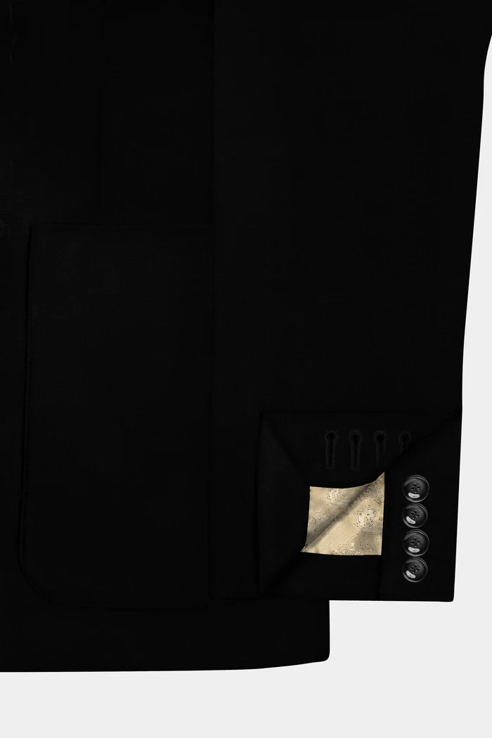 Black Stretchable Wool Rich Sports Blazer - Image 5