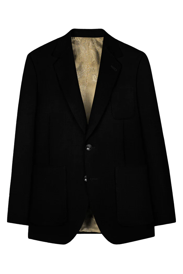 Black Stretchable Wool Rich Sports Blazer - Image 6