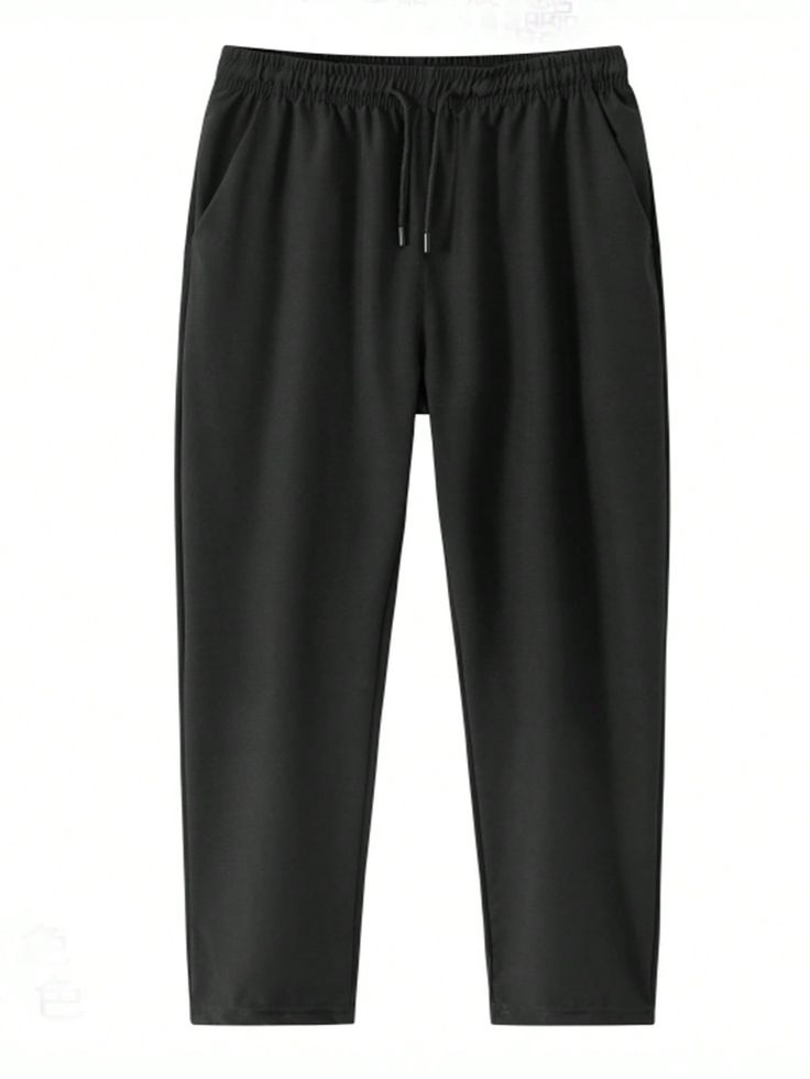 Men Solid Black Trousers