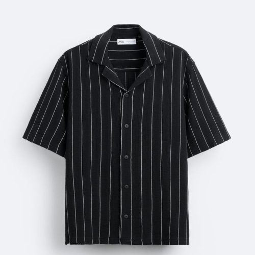 Black Striped Casual Shirt