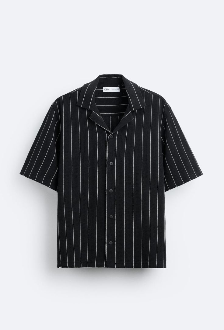 Black Striped Casual Shirt