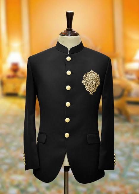 Rich Black Classic Jodhpuri Suit