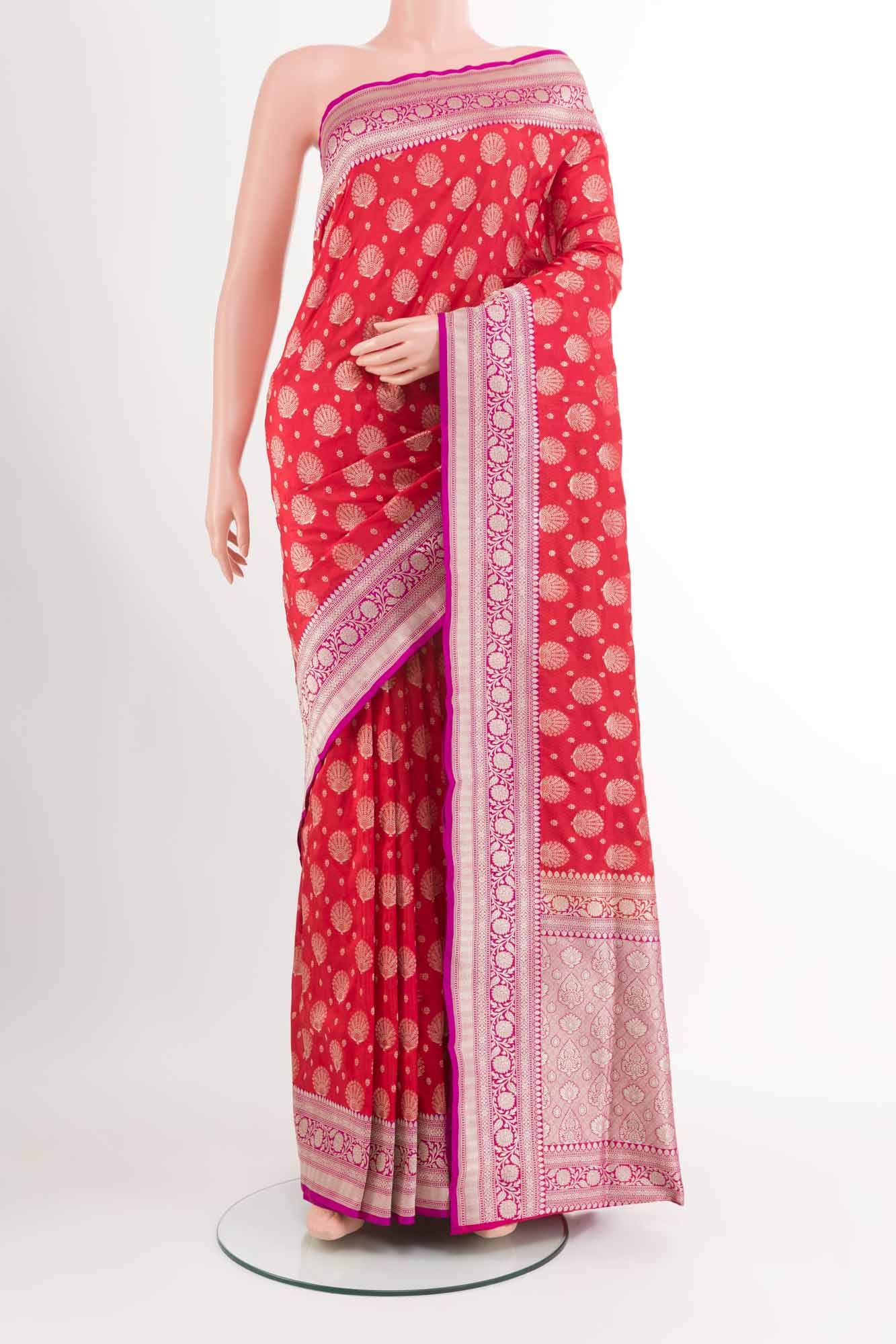 Red Blended Banarasi Silk Saree