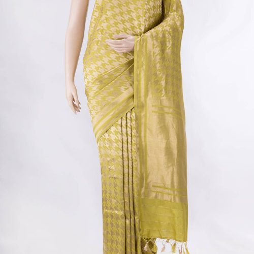 Mehandi Green Dual Tone Banarasi Silk Saree