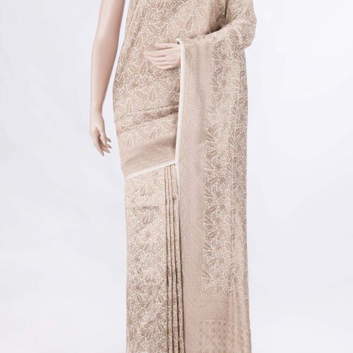 Beige Dual Tone Banarasi Silk Saree