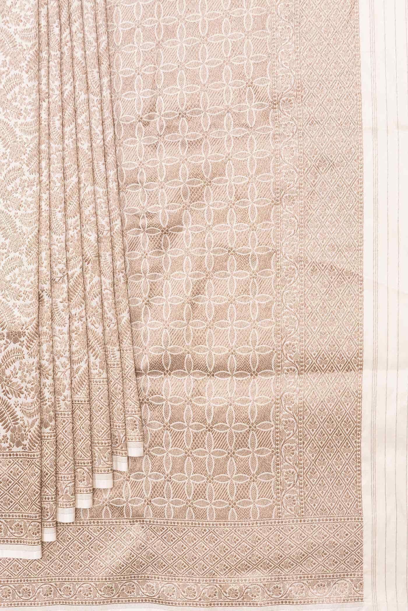 Beige Dual Tone Banarasi Silk Saree - Image 2